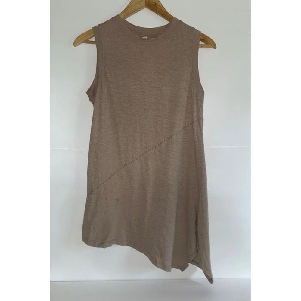 Wishlist Taupe Asymmetrical Cotton Tunic Tank Top Size S